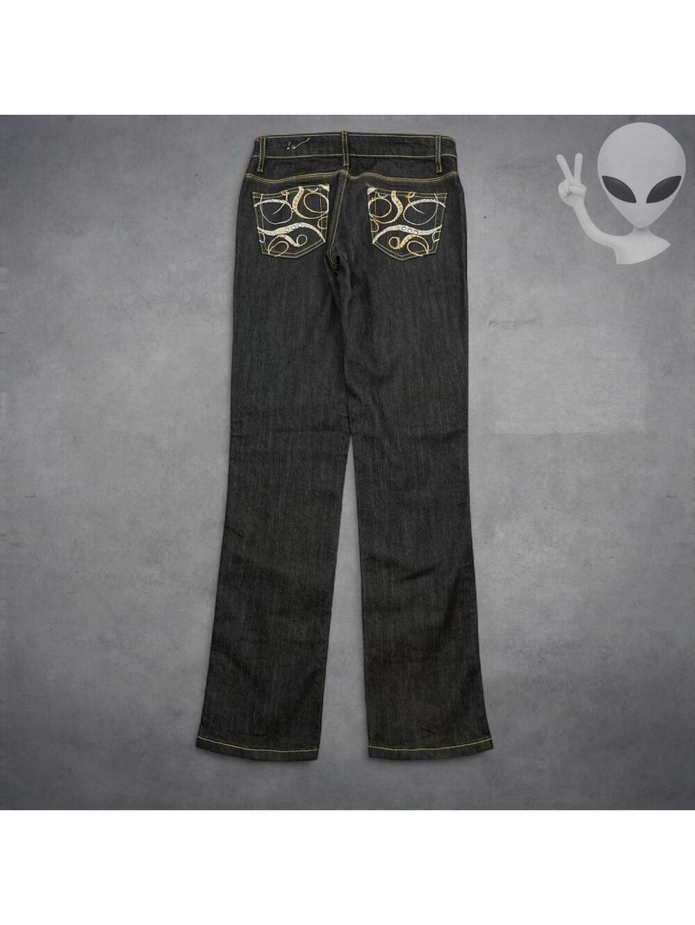 Southpole Women's Size 7 Bootcut Jeans Dark Wash Rhinestone Beaded Y2K McBling - Picture 7 of 8